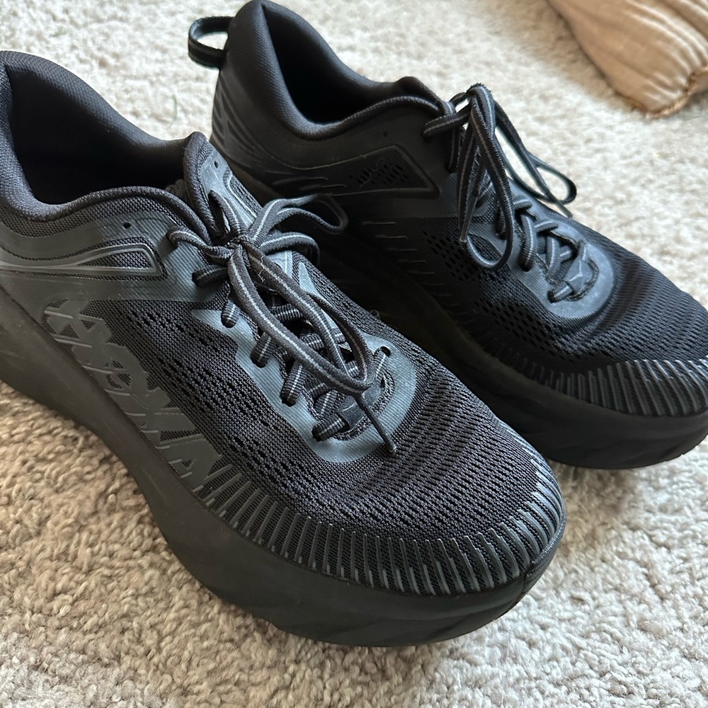 Hoka One One Men's Black Athletic Shoes Bondi 7